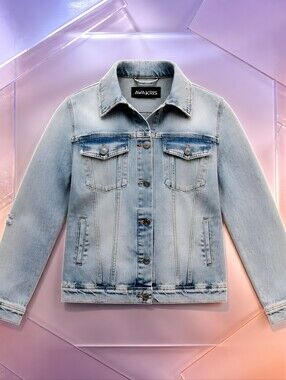 NWT Ava/Kris Stylish Denim Jacket with Distressed Details